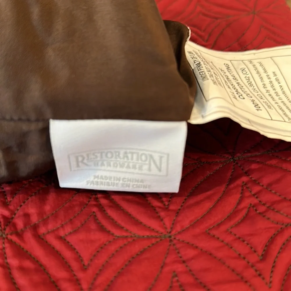 Restoration Hardware Silk Christmas Stockings red & brown price is each 2 avail